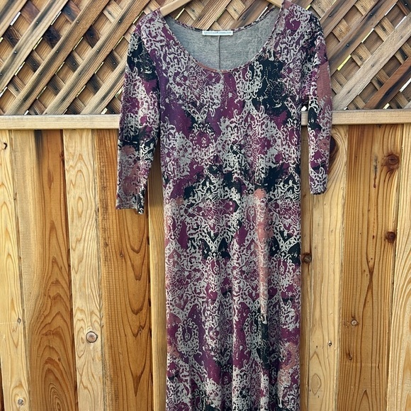 Peruvian Connection Maxi Dress Pima Cotton Blend Floral Bohemian Festival Summer - Picture 2 of 8